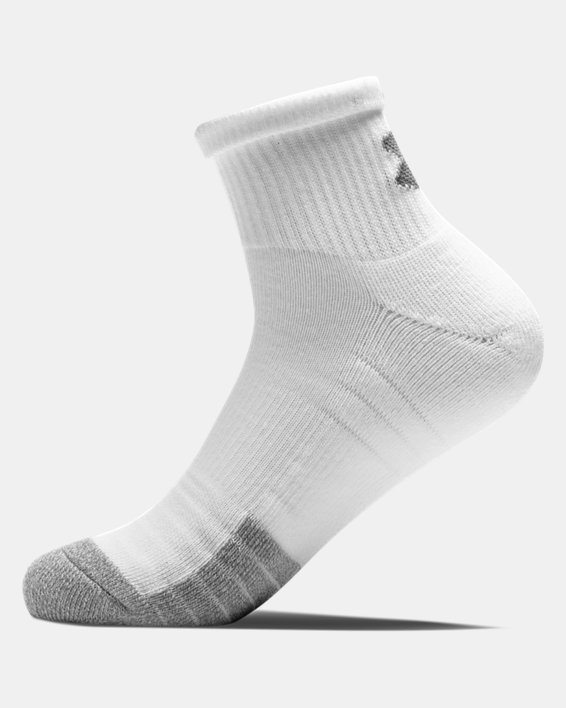 Unisex HeatGear® Quarter Socks 3-Pack, White, pdpMainDesktop image number 4